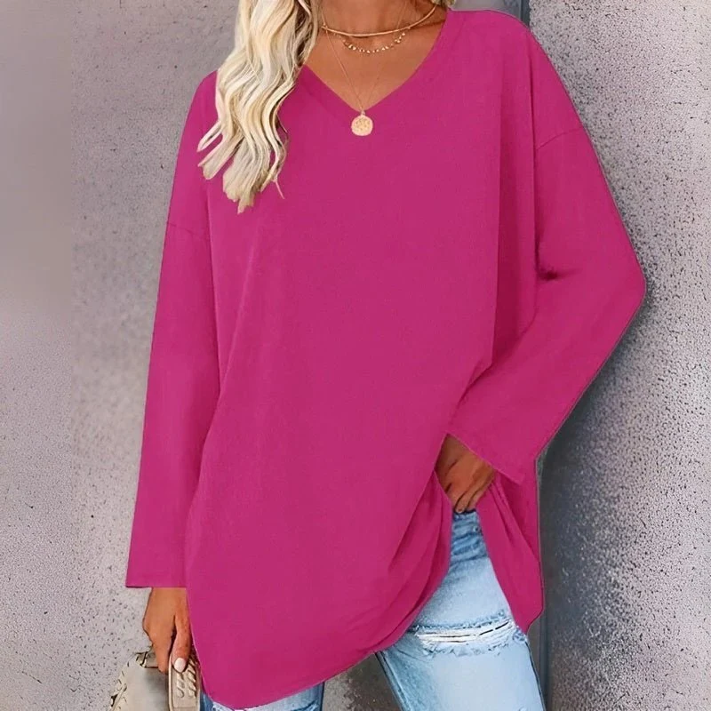Your Trendy Long-Sleeved Shirt With V-Neck For Comfort - Image 3