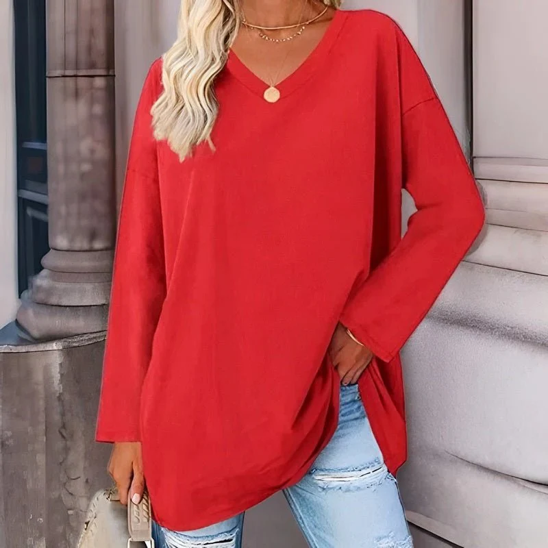 Your Trendy Long-Sleeved Shirt With V-Neck For Comfort - Image 7