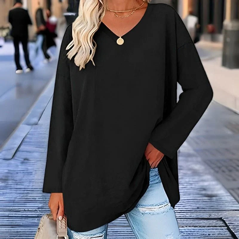 Your Trendy Long-Sleeved Shirt With V-Neck For Comfort - Image 9