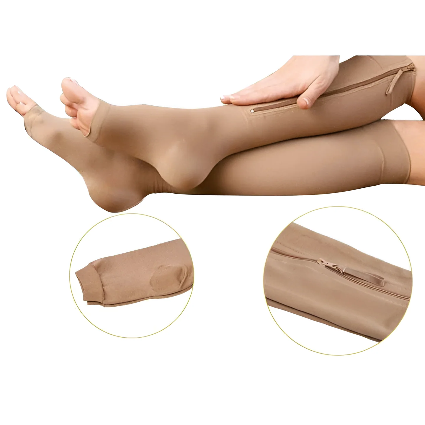 Zippered Compression Socks Support Stockings 20-30 mmHg - Image 4